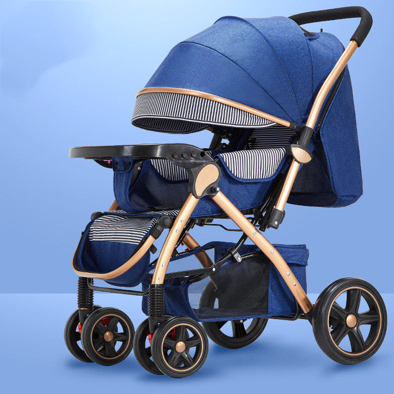 Lightweight Baby Stroller - Sit & Lie Down, Foldable with Shock Absorption