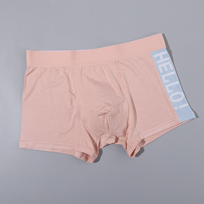 Men's Modal High-end Mid-rise Boxer Briefs Youth Antibacterial Cotton File Breathable Boxers