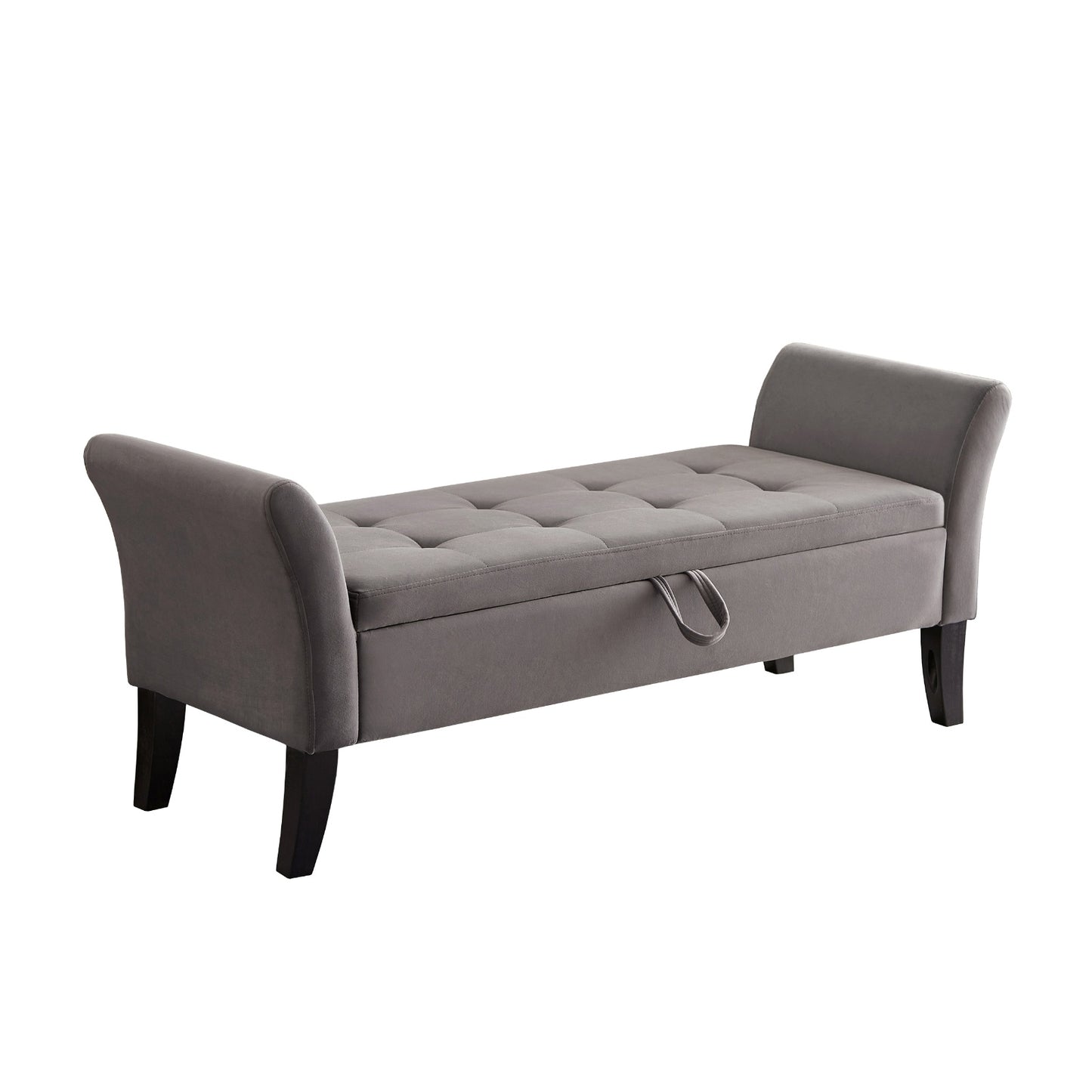 51.5 Bed Bench With Storage Grey Velvet