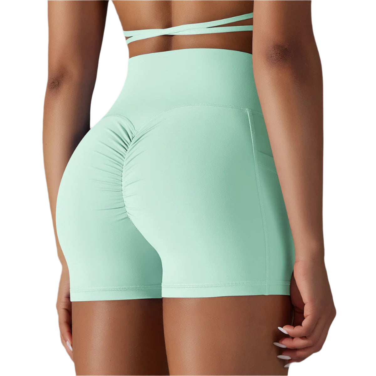 Yoga Shorts With Phone Pocket Design Fitness Sports Pants For Women