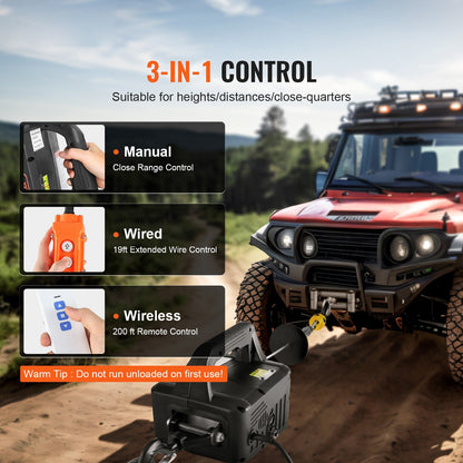 VEVOR 3-in-1 Electric Hoist Winch, 1100lbs 1500W Portable Power Winch Crane,  22.9 Ft Lifting Height, 13 Ft Min With Manual, Wired And Wireless Remote Control, Overload Protection