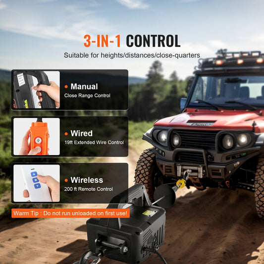 VEVOR 3-in-1 Electric Hoist Winch, 1100lbs 1500W Portable Power Winch Crane,  22.9 Ft Lifting Height, 13 Ft Min With Manual, Wired And Wireless Remote Control, Overload Protection