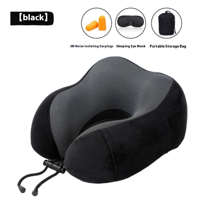 Slow Rebound Solid Color Hump U-shaped Embroidery Pillow