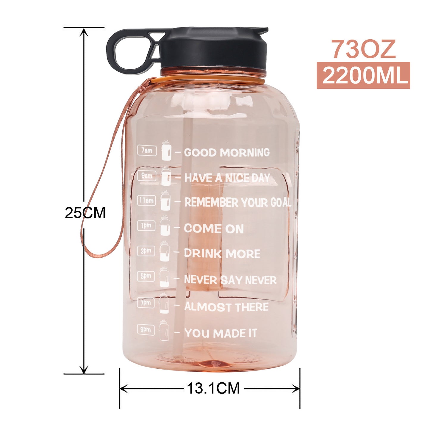 Creative Gradient Portable Plastic Big Water Bottle