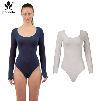 Round Neck Long Sleeved Jumpsuit