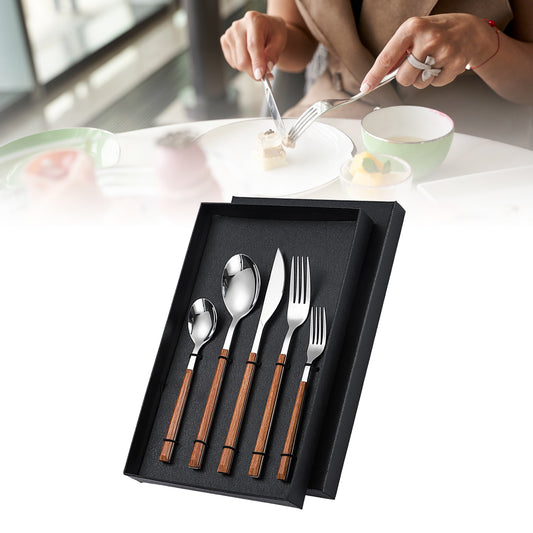 Tableware Cutlery Set Wood Grain Handle