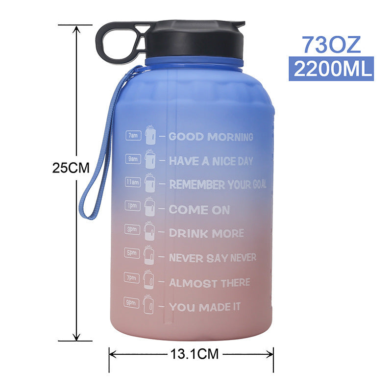 Creative Gradient Portable Plastic Big Water Bottle