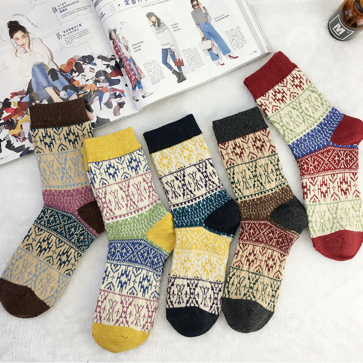Thick and warm ladies rabbit wool socks