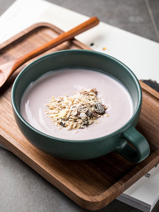 Creative Oatmeal Large Ceramic Milk Big Mouth Breakfast Bowl