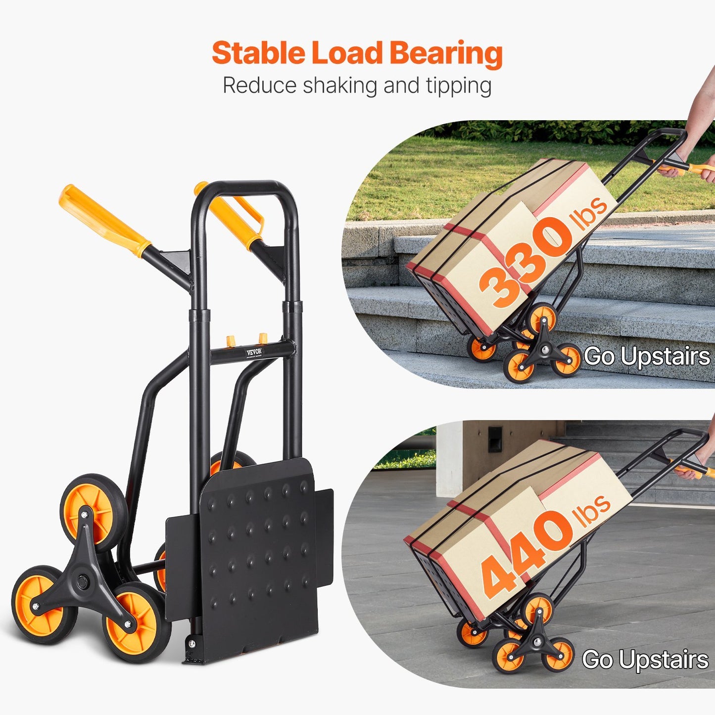 Stair Climbing Cart Heavy Duty Folding Hand Truck Dolly 440 Lbs 6 Wheels