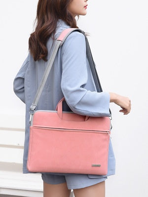 PU Leather Women Laptop Bag  for Notebook and Macbook with Mouse Bag