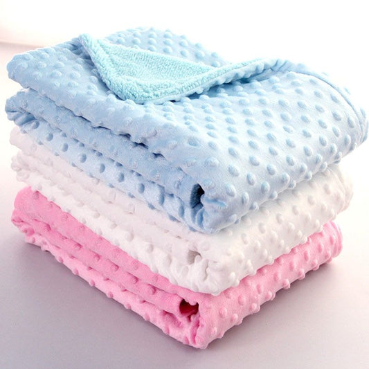 Soft Polar Dot Baby Blanket - Newborn Swaddle Wrap & Bedding Blanket