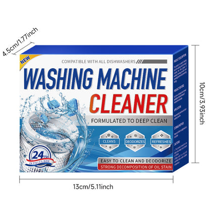 Washing Machine Cleaner Descaling 24-piece Pack - Deep Cleaning Sheets For HE Front Loaders And Top Loading Washing Machines, Septic Tank Safety And Environmentally Friendly Deodorant, Cleaning Inner