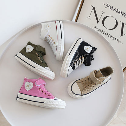 Children's High-Top Canvas Shoes