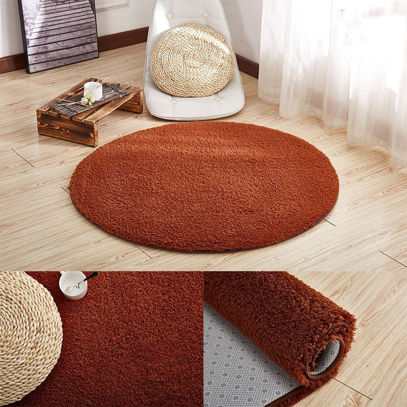 Simple And Modern Thick Lamb Wool Round Carpet