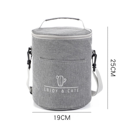 Round Insulated Lunch Box Bag Thick Aluminum Foil Lunch Box