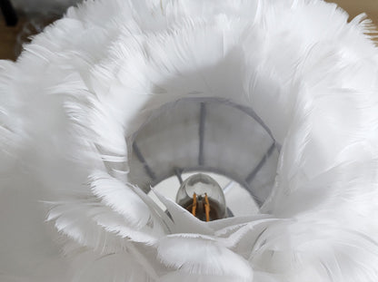 Luxury Feather Table Lamp Bedroom Bedside Light Touch Dimming Desk Lights for Living Room Study Room Decor Lighting
