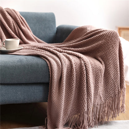 Sofa Grid Knitted Blankets