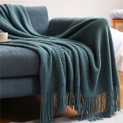 Sofa Grid Knitted Blankets
