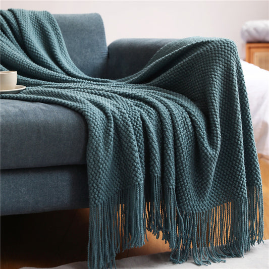 Sofa Grid Knitted Blankets