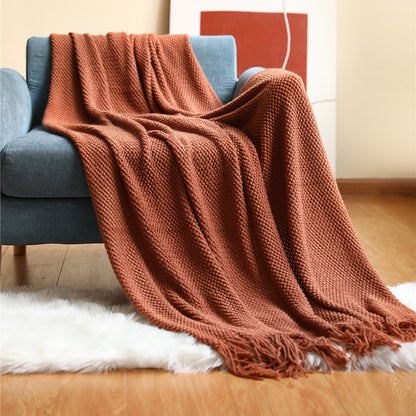 Sofa Grid Knitted Blankets