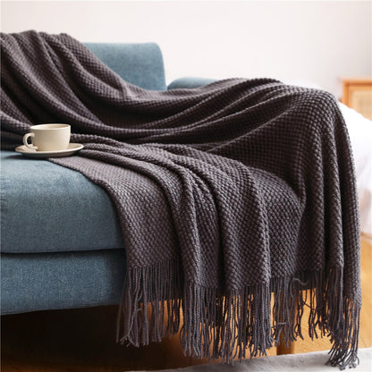 Sofa Grid Knitted Blankets