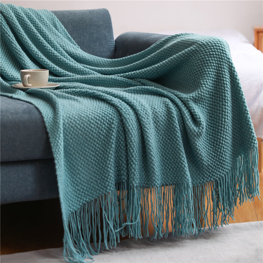 Sofa Grid Knitted Blankets