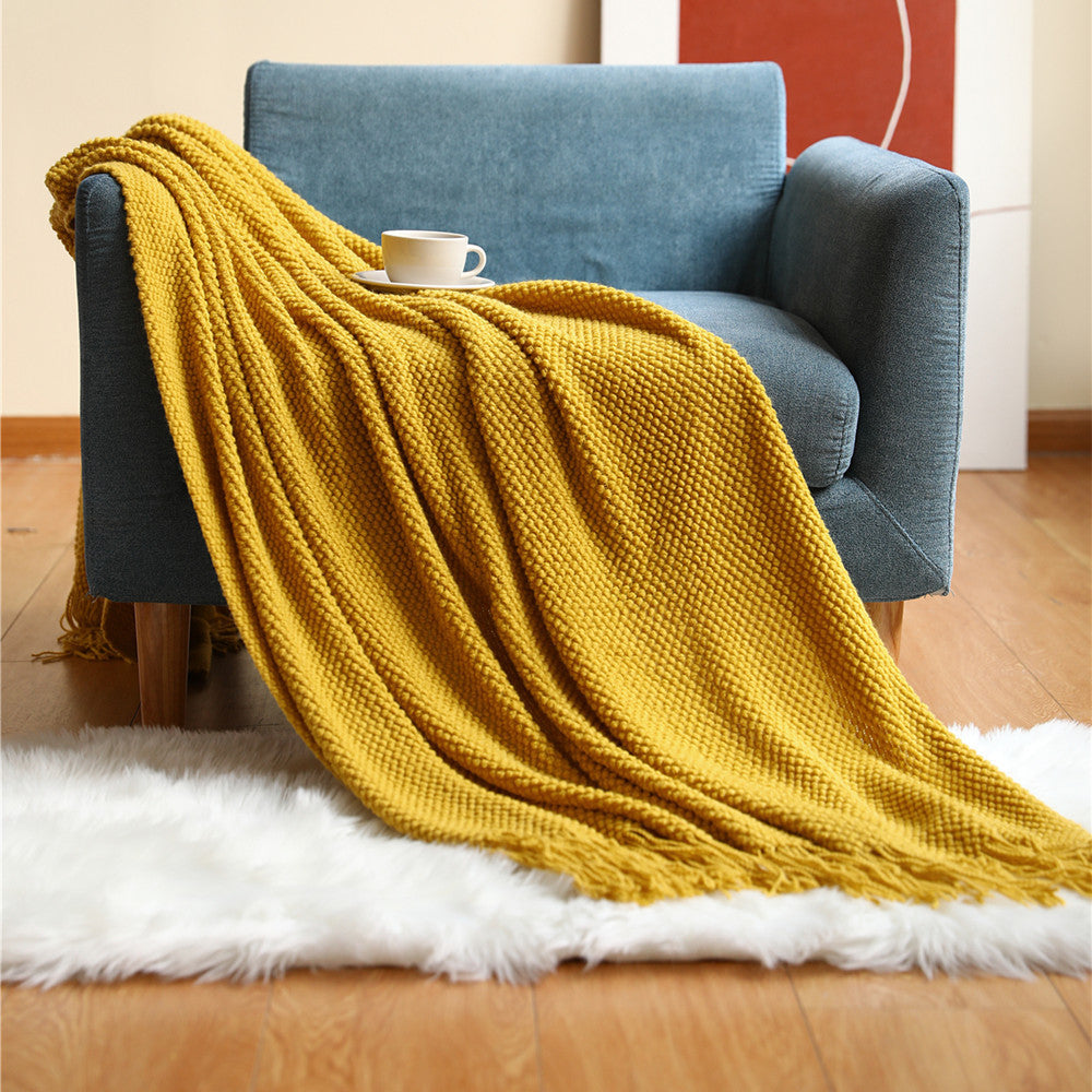 Sofa Grid Knitted Blankets