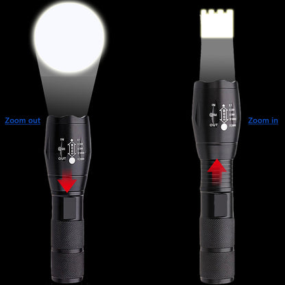 Strong Light Flashlight Rechargeable Waterproof for Camping Premium Super Bright Flashlight
