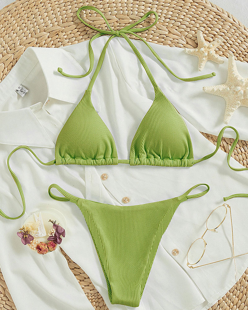 Lace Up Bikini Swimsuit