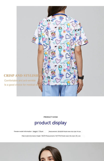 Polyester Cotton Printed Doctor and Nurse Work Uniforms