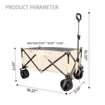 Folding Van, Heavy-duty Practical Beach Cart For Sand, With Large Wheels, Adjustable Handles And Drink Holders, Suitable For Shopping, Camping, Gardening And The Outdoors