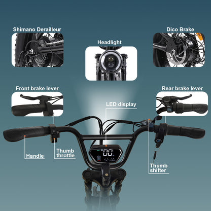 Ebike,1000W Motor,48V30Ah Battery,20 Inches,Maximum Speed 40-50KM