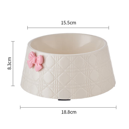 Pet Food and water Bowls with Lovely Bowknot