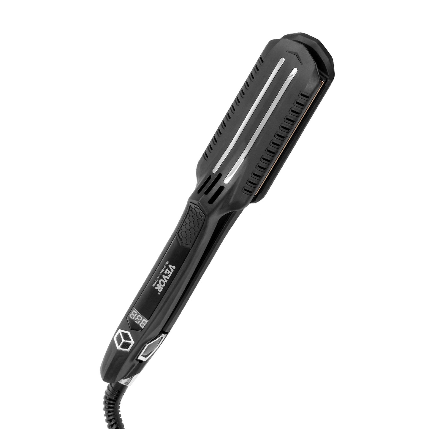 VEVOR Hair Straightener, Titanium Flat Iron, Dual Infrared Hair Straightener Flat Iron With LCD Display And 19 Temp Levels , Dual Voltage 110V 240V For Salon Home Travel Use