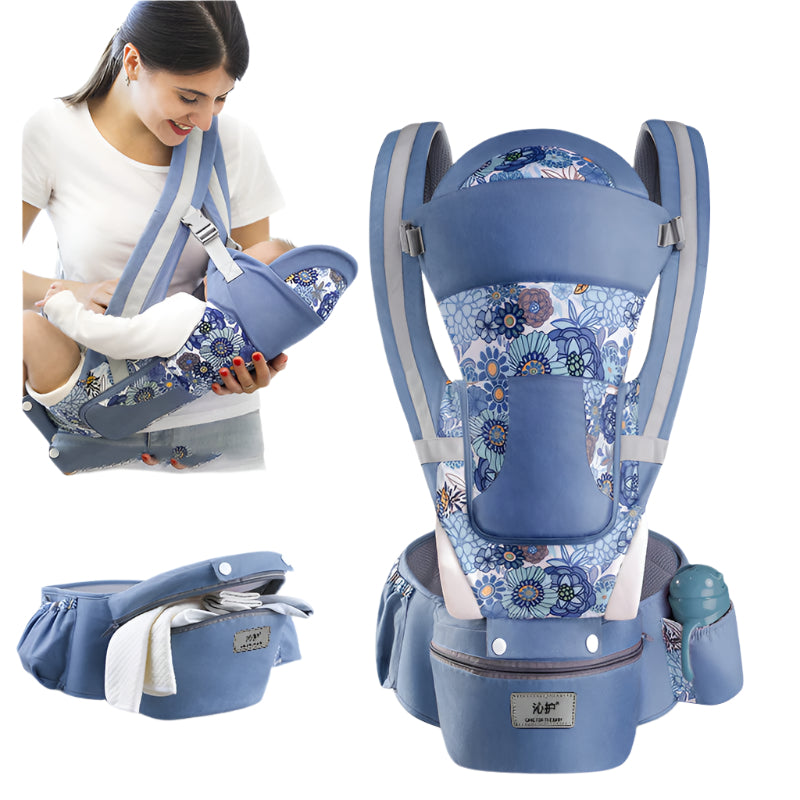 abundance Ergonomic Baby Carrier 3-in-1 - Hip Seat Carrier with Front Facing & Kangaroo Wrap Sling for Infants
