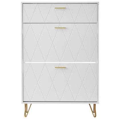 VEVOR Shoe Cabinet With 3 Flip Drawers, Shoe Storage Cabinet For Entryway, Free Standing Shoe Storage Organizer For Heels, Boots, Slippers In Hallway, Living Room