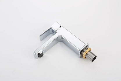 Chrome Single Hole Bathroom Faucet,Laundry Vanity Sink Faucet With Two 9 16 Hoses