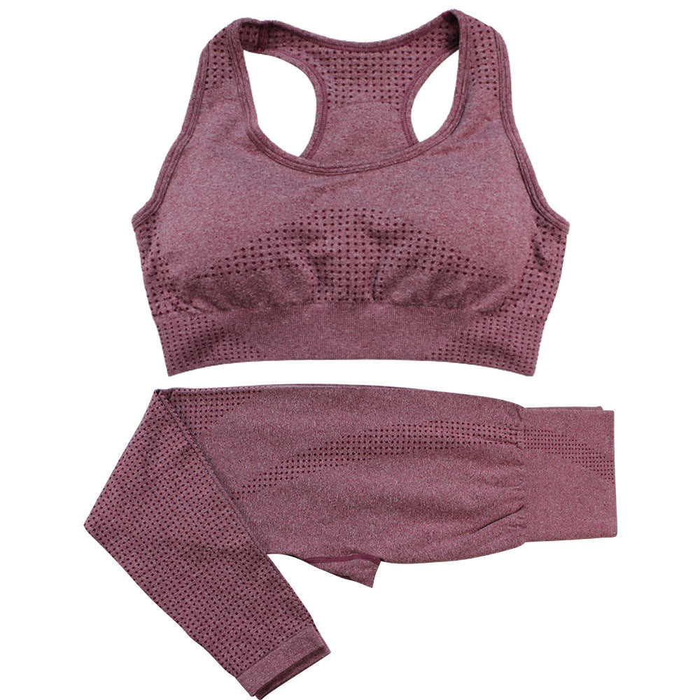 abundance 2PCS Seamless Yoga Set Women Tracksuit High Waist Leggings Workout Sportswear Gym Clothing Fitness Crop Top Sports Suits Gym Set