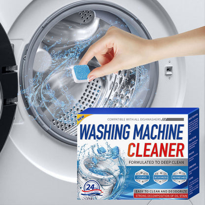 Washing Machine Cleaner Descaling 24-piece Pack - Deep Cleaning Sheets For HE Front Loaders And Top Loading Washing Machines, Septic Tank Safety And Environmentally Friendly Deodorant, Cleaning Inner