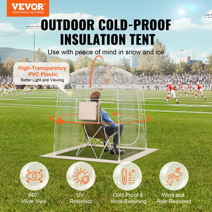 VEVOR Sports Tent Instant Tent Shelter Weather Proof 1 Person Clear Bubble Tent
