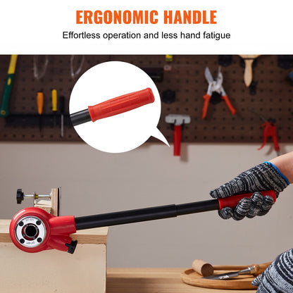 VEVOR  Pipe Threader Kit, Manual Pipe Threader, Portable Pipe Threading Tool Set With 3PCS NPT , Storage Case For Galvanized Aluminum Iron Copper Pipes