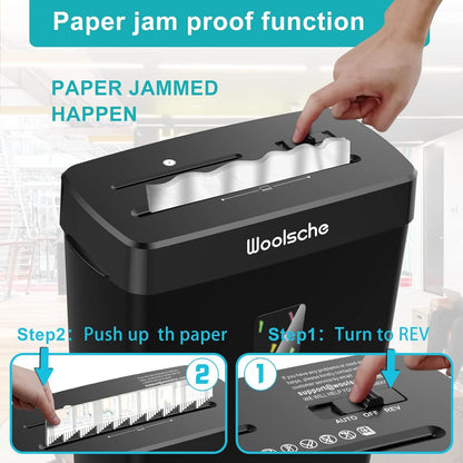 Woolsche Paper Shredder,10 Sheet Cross Cut With 3.43-Gallon Basket,P4 Security Level,3 Mode Design,Shreds CD And Credit Card,Durable, Fast, And Jam Proof For Home Office