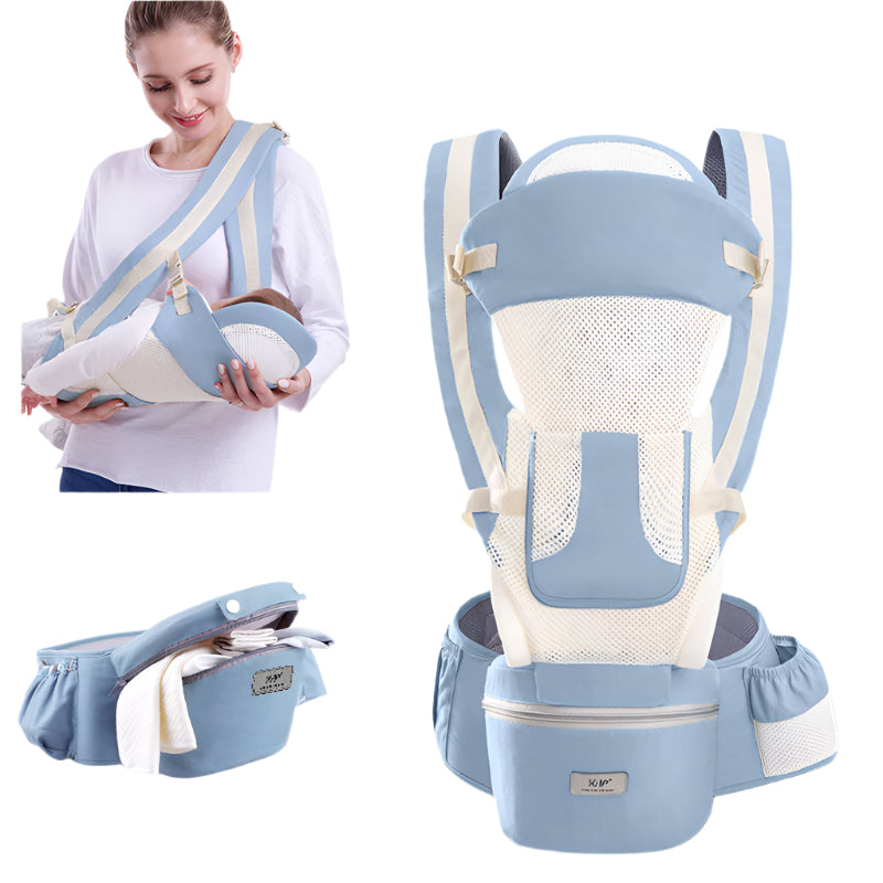 abundance Ergonomic Baby Carrier 3-in-1 - Hip Seat Carrier with Front Facing & Kangaroo Wrap Sling for Infants