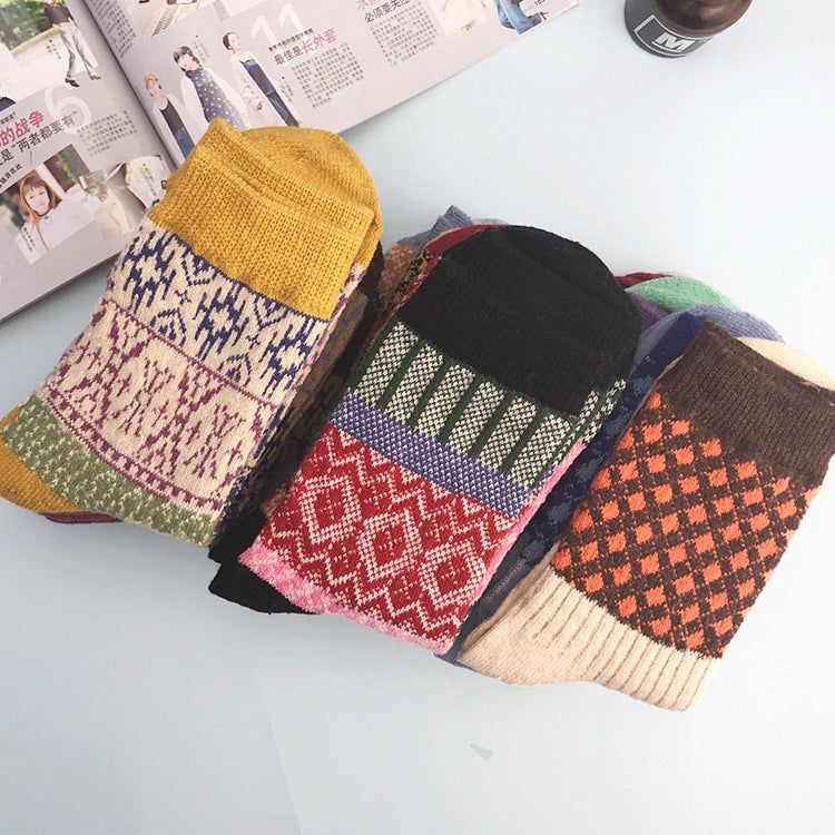 Thick and warm ladies rabbit wool socks