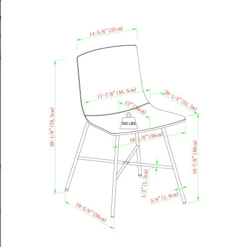 Modern Cushioned Dining Chair With Metal X-base