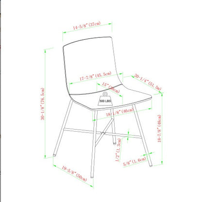 Modern Cushioned Dining Chair With Metal X-base