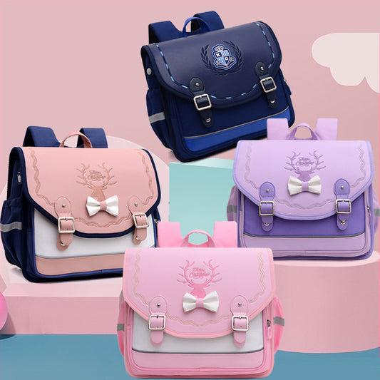 Elementary School Schoolbags Boys And Girls Horizontal British Waterproof