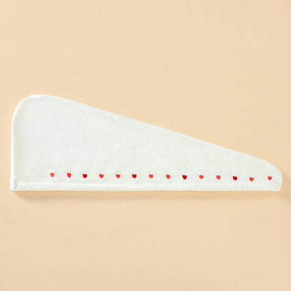 Coral Velvet Cartoon Embroidery For Woman With Dry Hair Hat