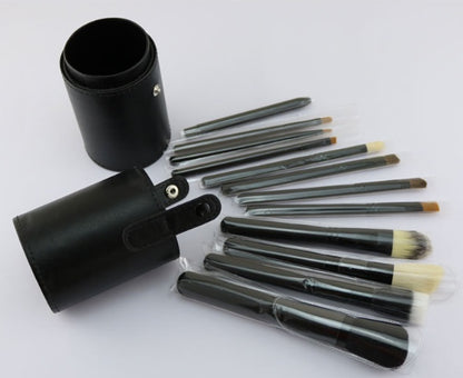 12 makeup brush set with eyebrow pencil